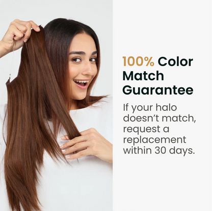 Blonde—High Quality Halo Hair Extensions(Comprising Wavy + Straight)