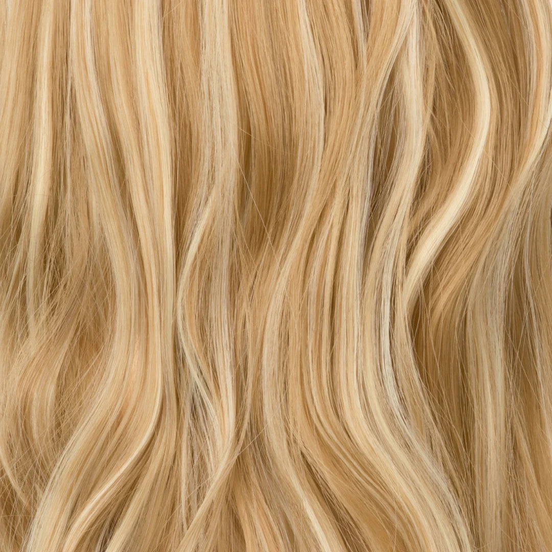 Blonde—High Quality Halo Hair Extensions(Comprising Wavy + Straight)