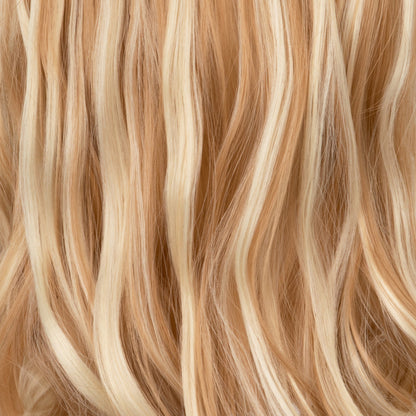 Blonde—High Quality Halo Hair Extensions(Comprising Wavy + Straight)